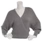Juniors Derek Heart Shaker Balloon Sleeve Tie Back Wrap Sweater - image 1