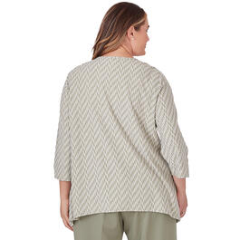 Plus Size Alfred Dunner Tuscan Sunset Rib Knit Texture Top