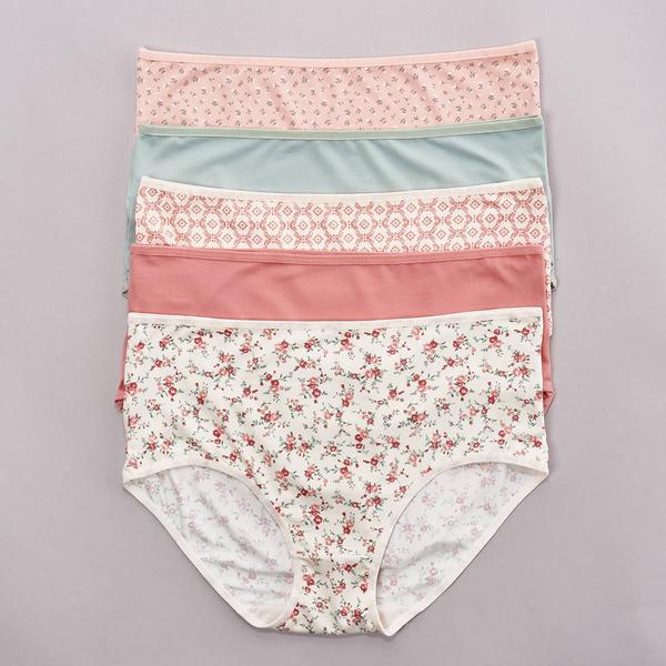Womens Laura Ashley(R) Brushed Micro Brief Panties - LS8647-5PKCA - image 