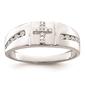 Mens Pure Fire 14kt. White Gold Lab Grown Diamond Cross Ring - image 2