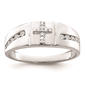 Mens Pure Fire 14kt. White Gold Lab Grown Diamond Cross Ring - image 2