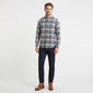 Mens Chaps Double Brush Stretch Flannel Shirt - White Sand - image 3