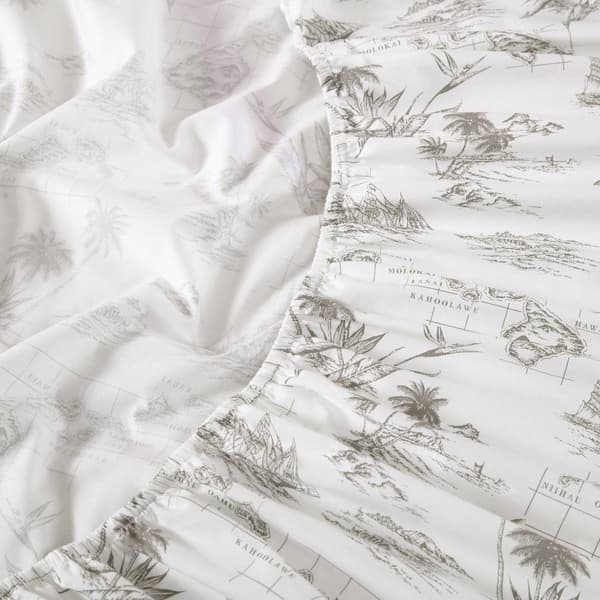 Tommy Bahama Vintage Map 200TC 4pc. Cotton Percale Sheet Set
