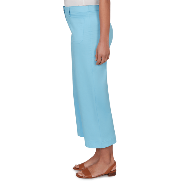 Womens Hearts of Palm Aqua Fresh Wide Leg Cropped Pants