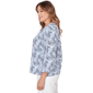 Plus Size Hearts of Palm Printed Essentials V Neck Floral Blouse - image 4