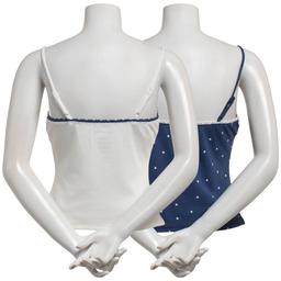 Juniors Pink Rose 2pk. Thermal V-Neck Babydoll Camisoles - Navy