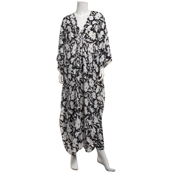 Womens Renshun Floral Black And White Caftan 40.00