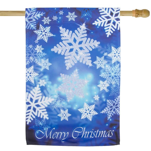 Northlight Seasonal Merry Christmas Snowflakes House Flag
