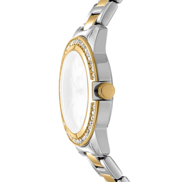Womens DKNY Crystal Bezel Two-Tone Bracelet Watch-DK1L105M0085