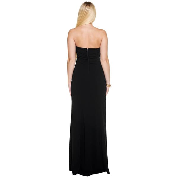 Juniors Emerald Sundae Strapless Sheath Dress w/ Thigh High Slit