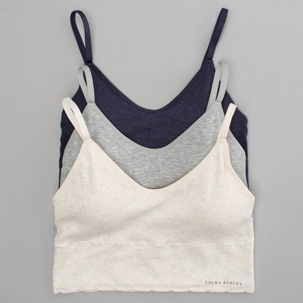 Womens Laura Ashley 3pk. Seamless Ribbed Longline Bra LS6827-3PKC - image 