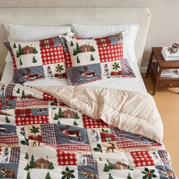Freshfolds Winter Reversible Cozy Maple 3pc. Comforter Set