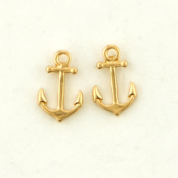 Freedom Nickel Free Gold Anchor Earrings - image 