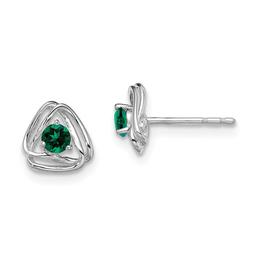 14kt. White Gold Emerald Stud Earrings