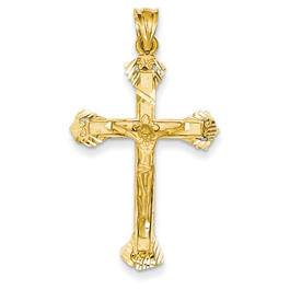 Unisex Gold Classics&#40;tm&#41; 14kt. Yellow Gold Crucifix Charm