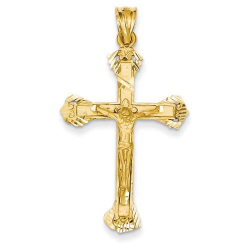 Unisex Gold Classics&#40;tm&#41; 14kt. Yellow Gold Crucifix Charm - image 