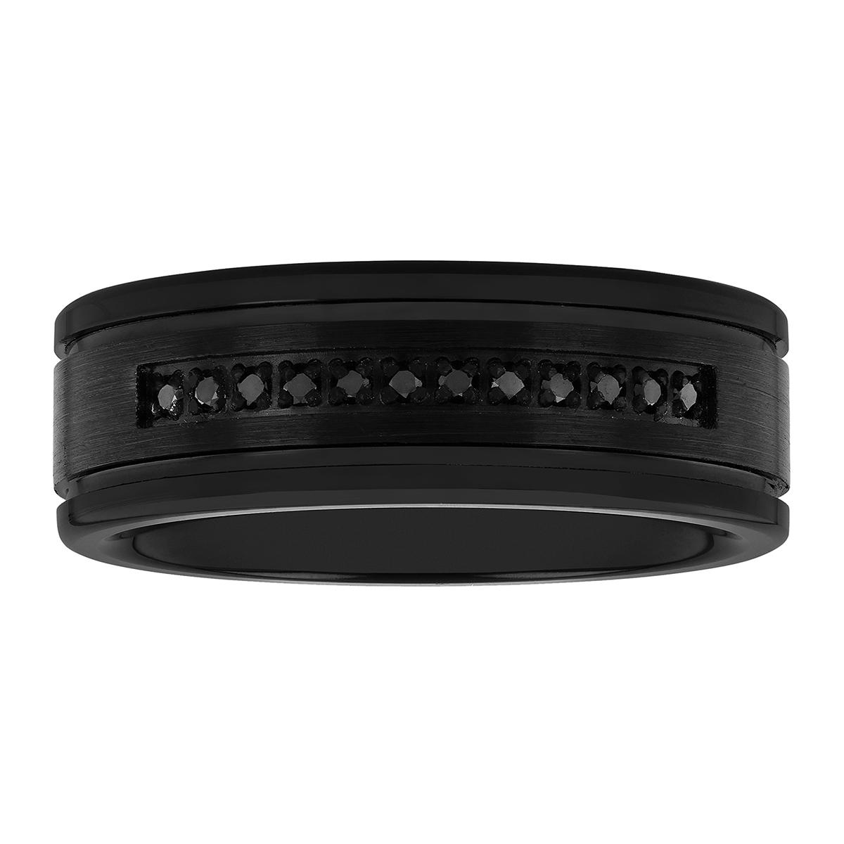 Mens Gentlemens Classics(tm) Black Diamond Tungsten Ring