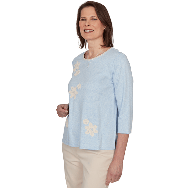 Womens Alfred Dunner Camden Market Floral Stitch Blouse
