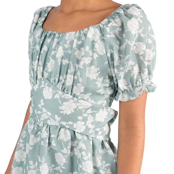 Girls (7-16) Rare Editions Puff Sleeve Floral Lace Trim Dress