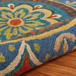 9th & Pike® Wool Floral Medallion Hand Tufted Round Area Rug