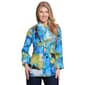 Womens Ali Miles 3/4 Sleeve Embroidered Abstract Print Blouse - image 1