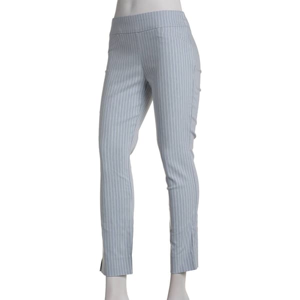 Juniors Zoe + Phoebe Stripe Millennium Ankle Pants w/ Faux Pocket