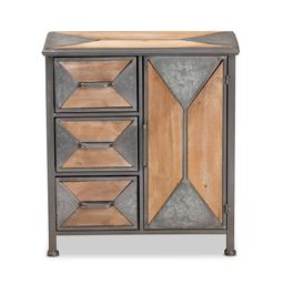 Baxton Studio Laurel Oak Brown Wood 3-Drawer Storage Cabinet