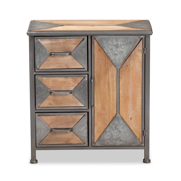 Baxton Studio Laurel Oak Brown Wood 3-Drawer Storage Cabinet
