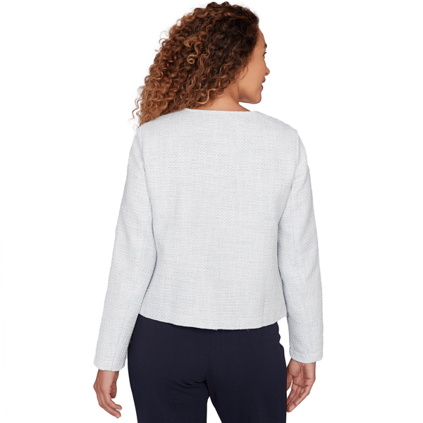 Petite Emaline Seabreeze Essence Button Front Tweed Blazer