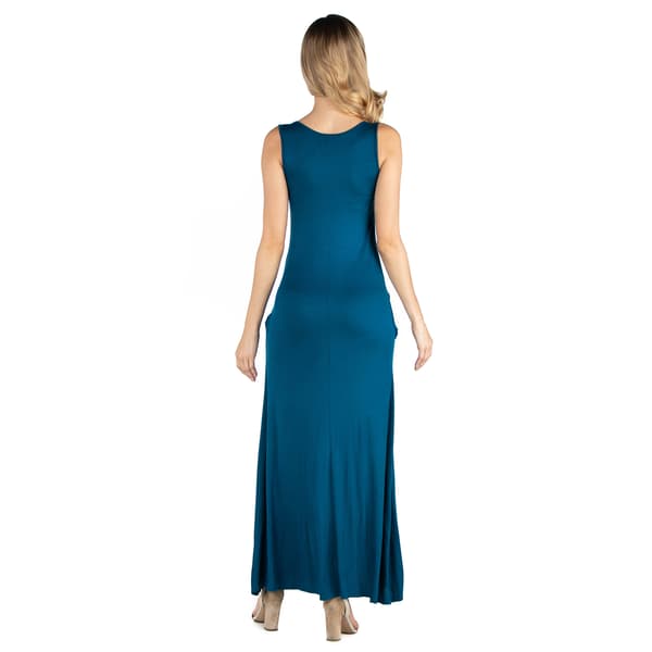 Plus Size 24/7 Comfort Apparel Pocket Maternity Maxi Dress