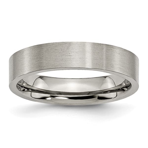 Mens Endless Affection&#40;tm&#41; Titanium Flat 5mm Brushed Wedding Band - image 