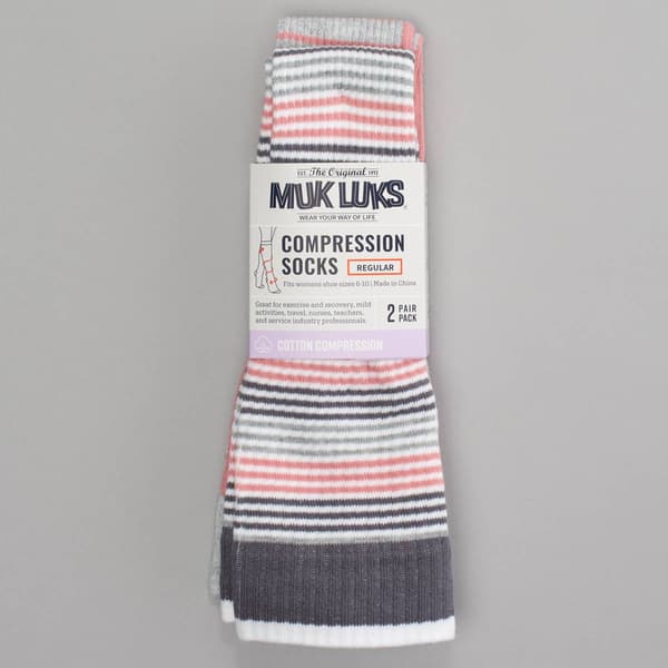 Womens MUK LUKS&#174; 2pr. Cotton Compression Knee High Socks