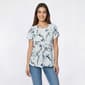 Womens Bobeau Short Sleeve Floral Vine Babydoll Tee - image 1