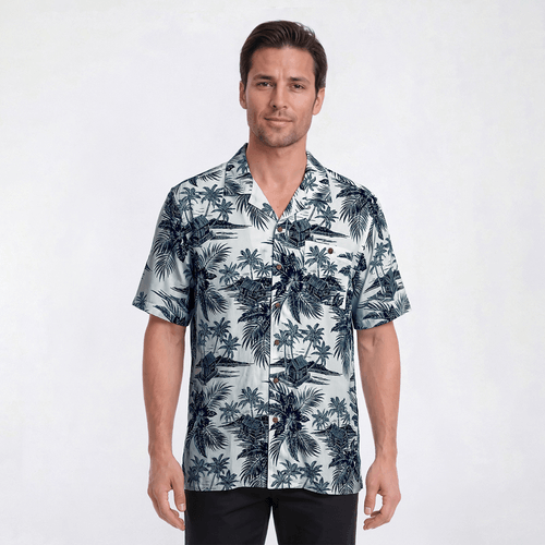 Mens Campia Short Sleeve Button Down Shirt - Aqua/White - image 