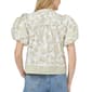 Womens Cece Short Elbow Sleeve Ruffle Neck Paisley Blouse - image 2