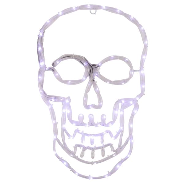 Northlight Seasonal 18in. White Skull LED Window Silhouette - image 