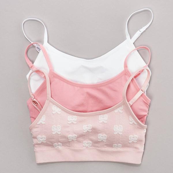 Girls (7-16) Rene Rofe(R) Gracie 3pk. Bow Jacquard Seamless Bras