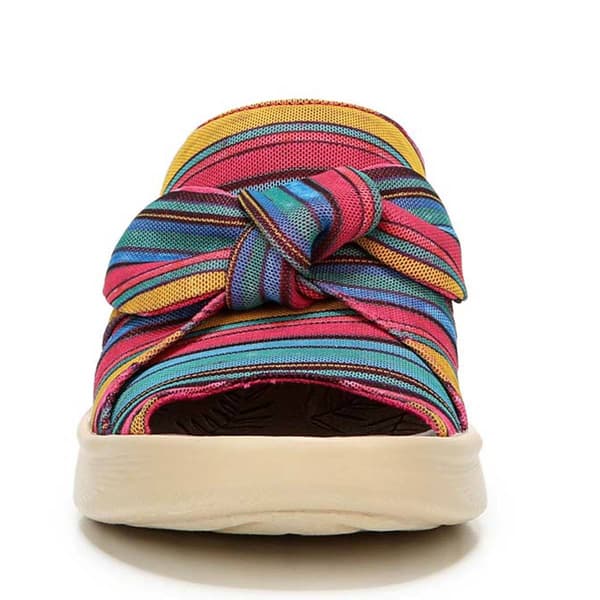 Womens BZees Smile Striped Slide Sandals