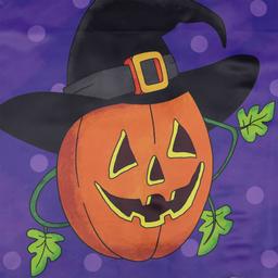 Northlight Seasonal Pumpkin in a Witch Hat Outdoor Garden Flag