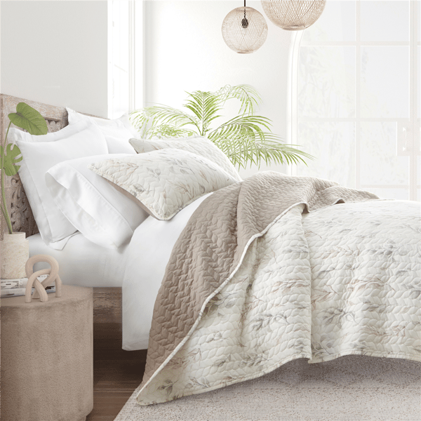 Soft Essentials Ultra-Soft Botanical Reversible Quilt Set - image 