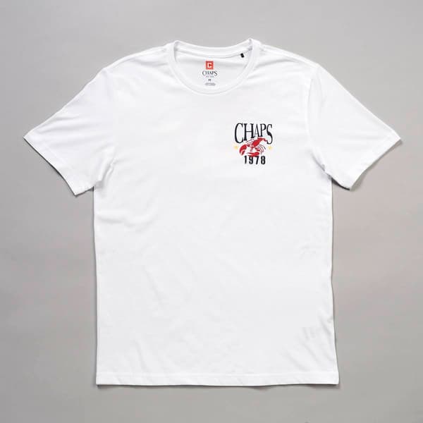 Mens Chaps Lobster Beer Short Sleeve Tee - Bleached White