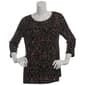 Petite Emily Daniels 3/4 Sleeve Multi Ikat Scoop Neck Blouse - image 1