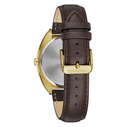 Mens Caravelle Brown Leather Strap Watch - 44C109