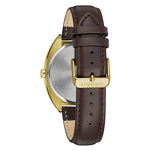 Mens Caravelle Brown Leather Strap Watch - 44C109