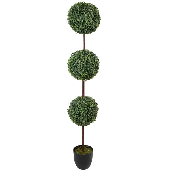 Northlight Seasonal 4ft. Artificial Triple Ball Topiary Tree - image 