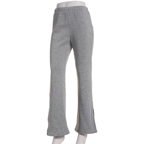 Juniors Derek Heart Fleece Mid Rise Flared Sweatpants with Slits - image 