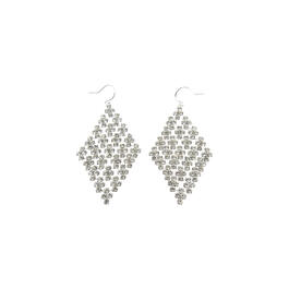 Rosa Rhinestones Silver-Tone-Plated Crystal Kite Earrings