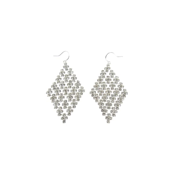 Rosa Rhinestones Silver-Tone-Plated Crystal Kite Earrings - image 
