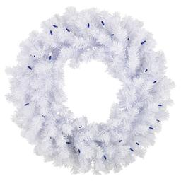 Pre-Lit Geneva 24in. White Spruce Artificial Christmas Wreath