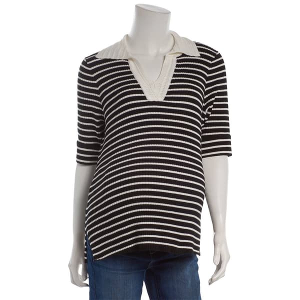 Womens aimee & coco Striped Crochet Maternity Sweater - image 